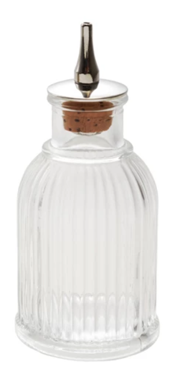 Pressed Glass Bitters Bottle w/Spout, Round