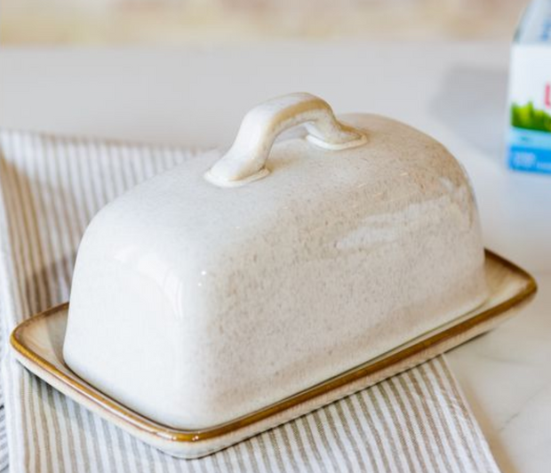 Latte Splatter Butter Dish
