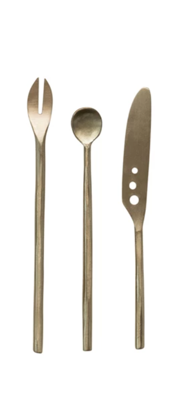 Brass Appetizer Cutlery, Set of 3
