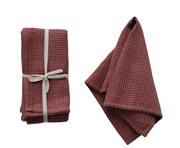 Woven Linen & Cotton Waffle Napkins, Set of 4, 2 Colors