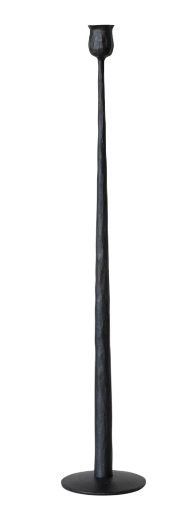 Hand-Forged Cast Iron Taper Holder, Black, 4 Styles