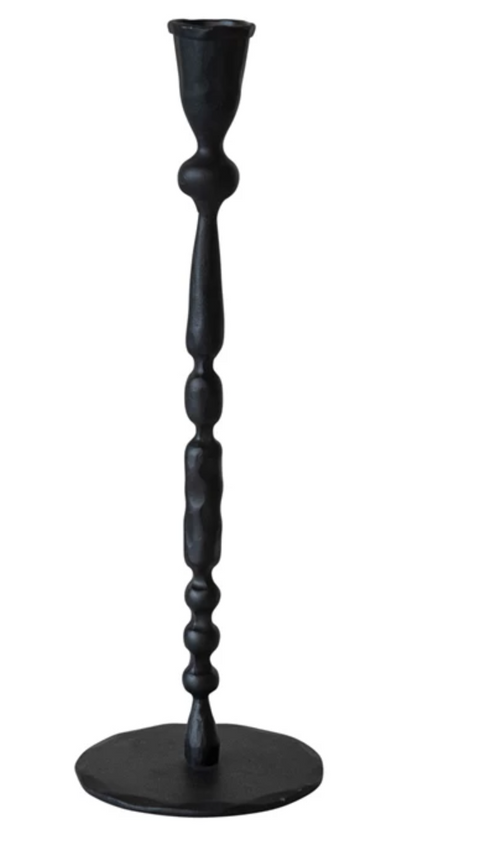 Hand-Forged Cast Iron Taper Holder, Black, 4 Styles