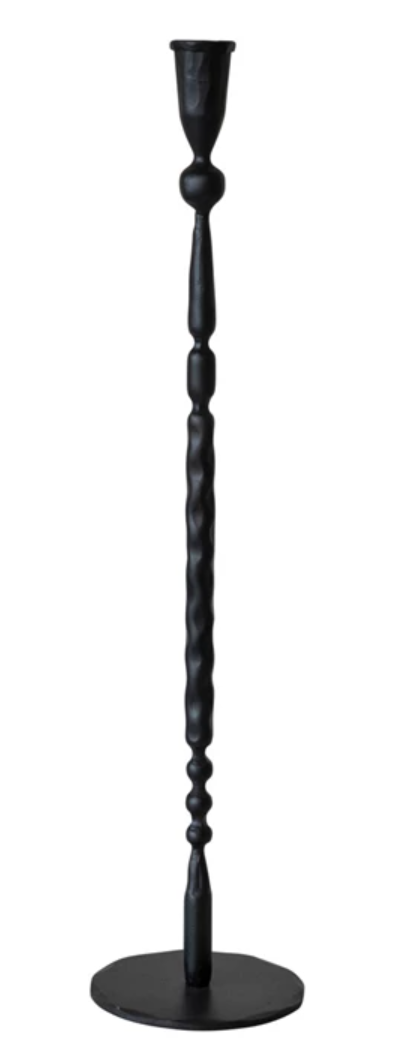 Hand-Forged Cast Iron Taper Holder, Black, 4 Styles