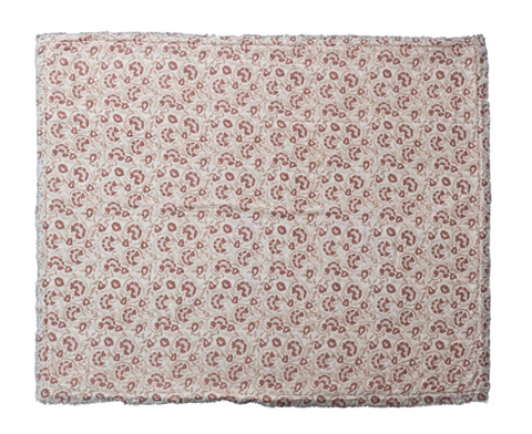 Woven Cotton Printed Throw w/ Sherpa Back, Pattern & Fringe