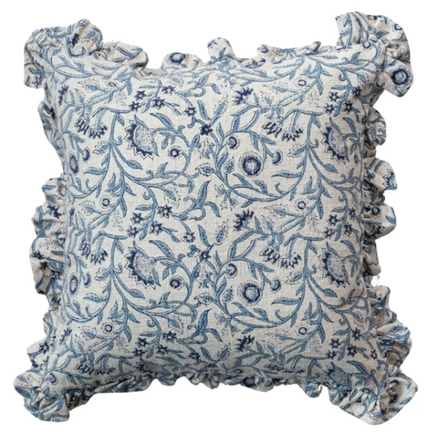 Floral Block Printed Pillow