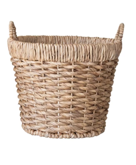 Hand-Woven Water Hyacinth Baskets w/ Handles, Natural, Small