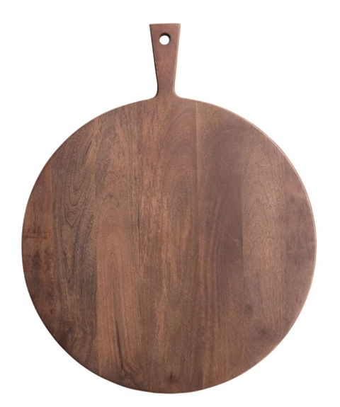 Mango Wood Board w/ Handle, Walnut Finish, 2 Styles