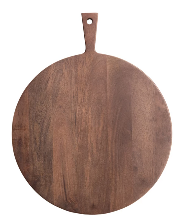 Mango Wood Board w/ Handle, Walnut Finish, 2 Styles