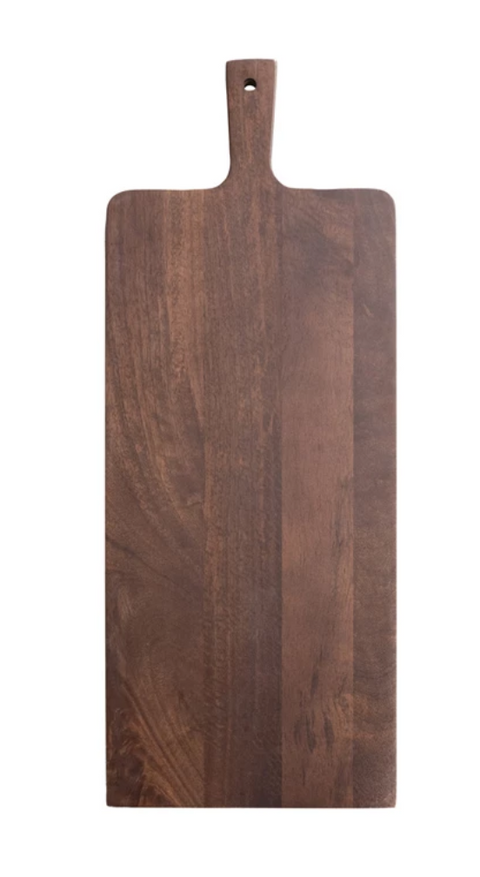Mango Wood Board w/ Handle, Walnut Finish, 2 Styles
