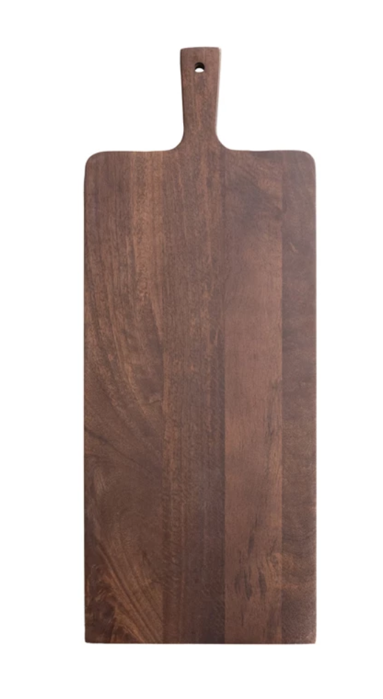 Mango Wood Board w/ Handle, Walnut Finish, 2 Styles
