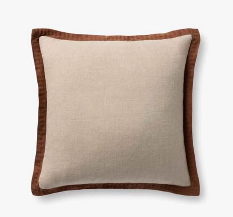 Woven Natural Brown Pillow, 18x18