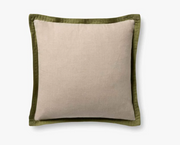 Woven Natural Green Pillow, 18x18