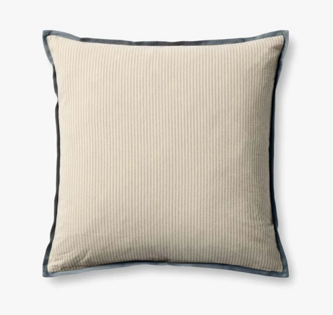Sullivan Natural Blue Pillow, 22x22