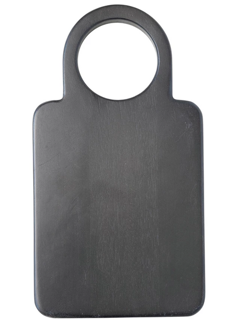 Mango Wood Cheese/Cutting Board w/ Handle, Black