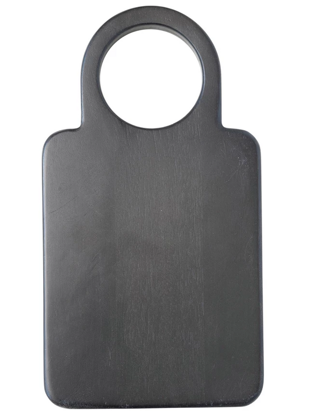 Mango Wood Cheese/Cutting Board w/ Handle, Black