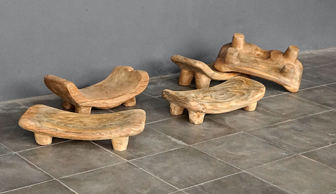 Moku Small Stool, Natural Teak