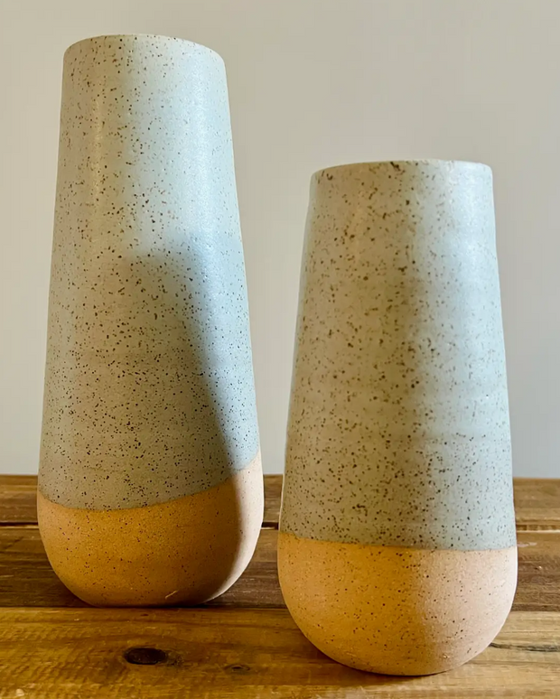 Handmade Round Bottom Vase, Speckled Mint, 2 Sizes