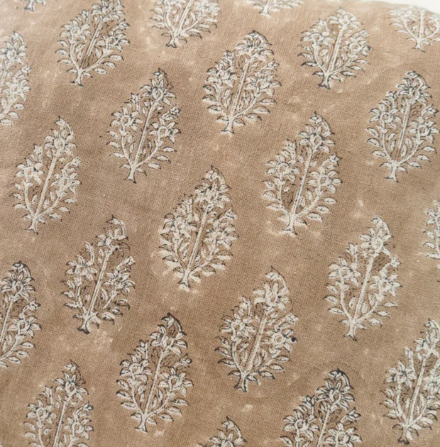 Sahara Natural Throw Pillow, Mocha & Blue Grey, 14x36