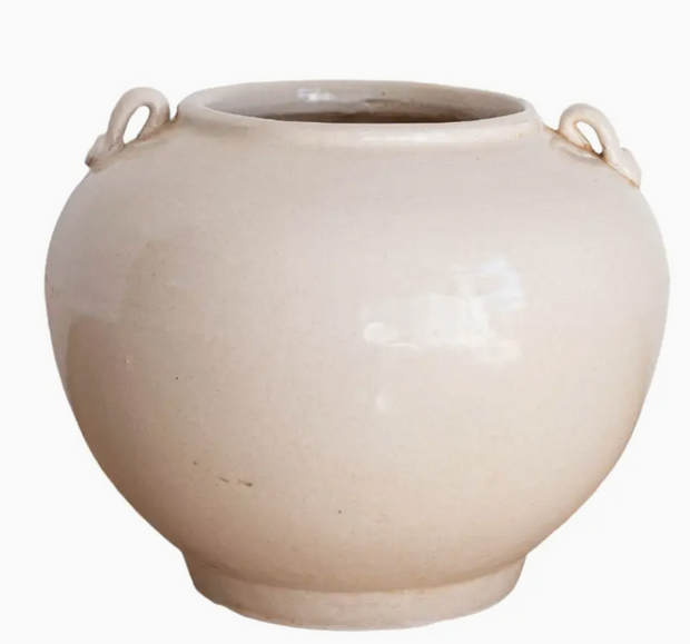 Cream Glazed Pot