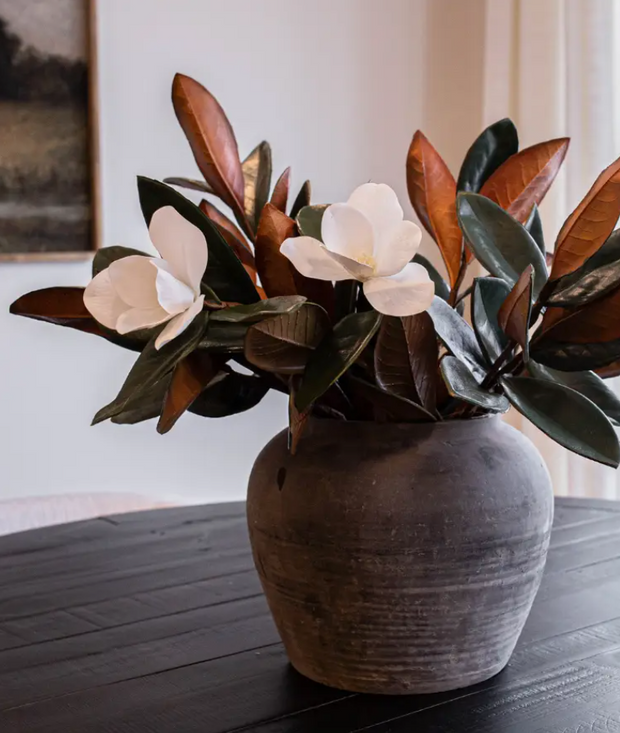 Magnolia Faux Flowers w/Leaves
