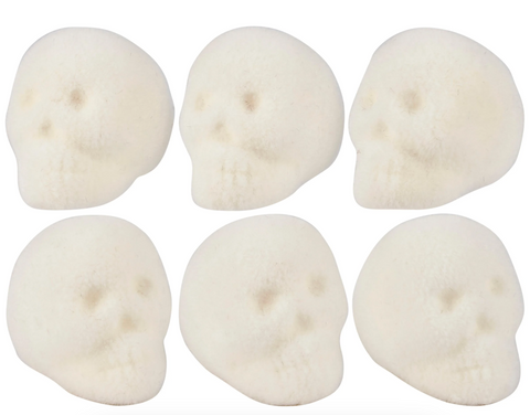 Small White Flocked Skull