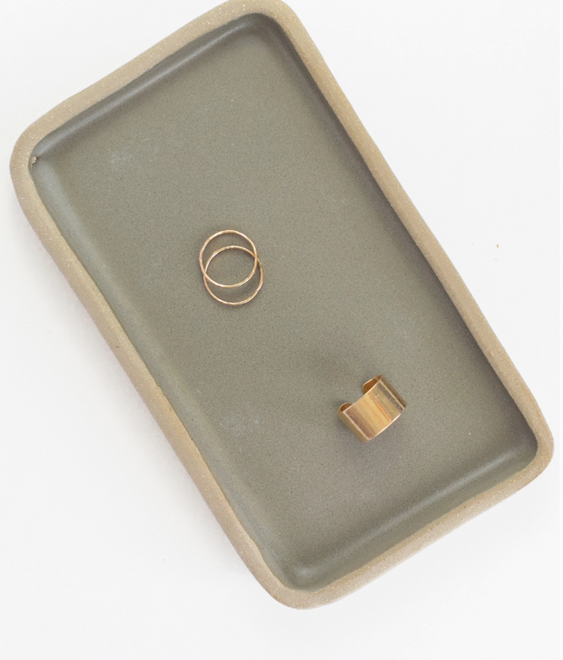 Handmade Ceramic Catch-All Trays, Stone Matt