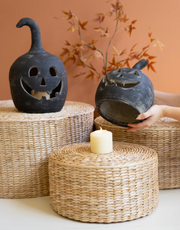 Black Clay Jack-O-Lantern, Large