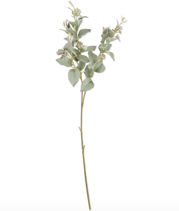 Light Green & Purple Eucalyptus Spray w/ Berries, 32"