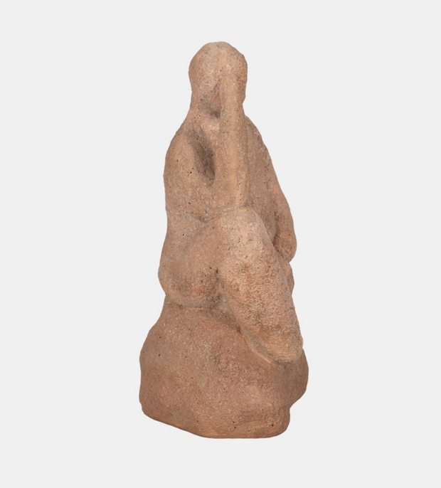 Thinking Man on Rock, Terracotta, 8"