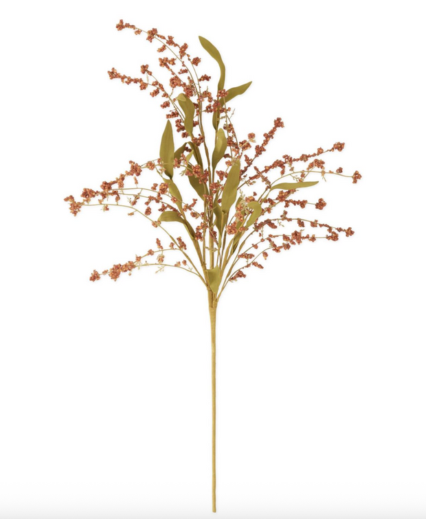 Orange Rust Seed Berry Stem, 28"
