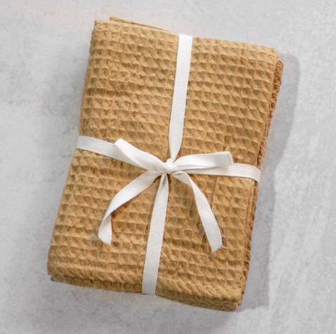 Waffle Hand Towel, Beige, Set of 2