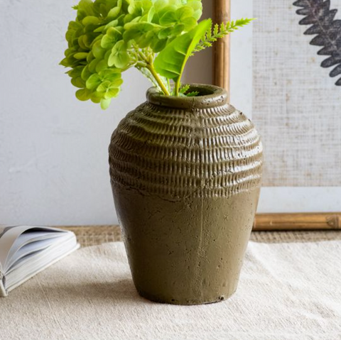 Brown Top Pattern Vase, 8.1