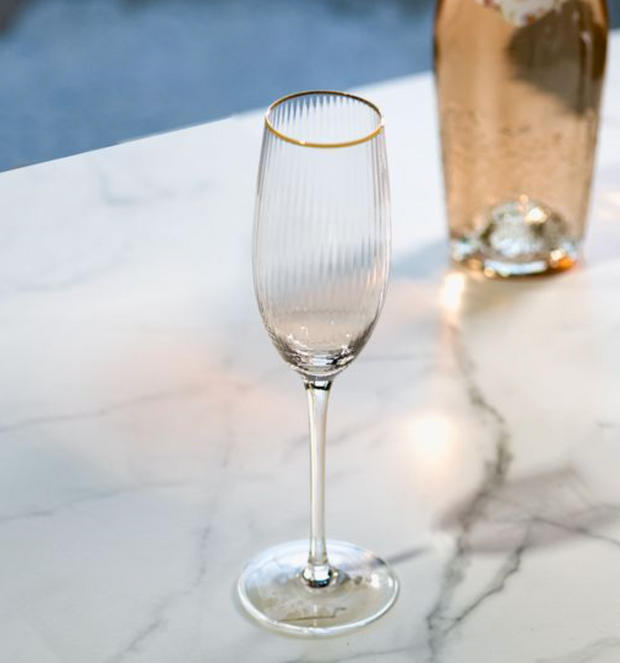 Gold Rim Champagne Glass