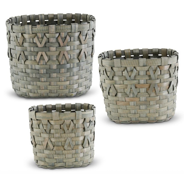 Sage Green Oval Nesting Baskets, Medium
