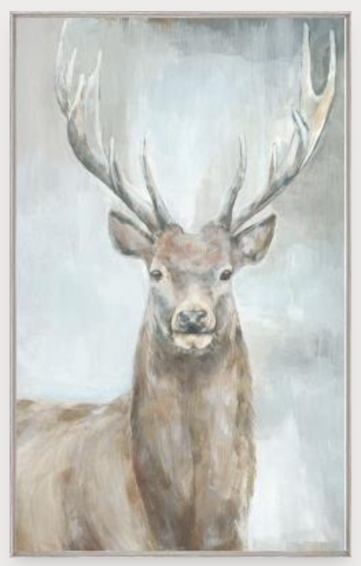Stag Study I Art, Grey Barnwood, 24 x 39
