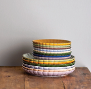 Stoneware Green Fluted Salad Plate