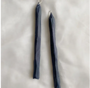 Hand Carved Taper Candles, 9", Set of 2, Charcoal