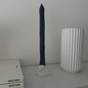 Hand Carved Taper Candles, 9", Set of 2, Charcoal