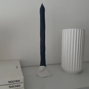 Hand Carved Taper Candles, 9", Set of 2, Charcoal