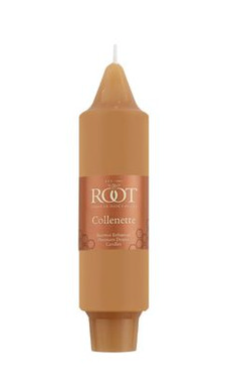 Smooth Collenette Dinner Candle, 5", Set of 2, Beeswax