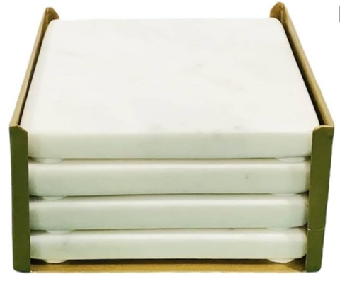 Marble Coaster w/Holder, Set of 5