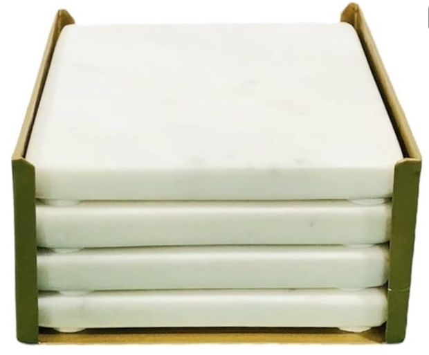 Marble Coaster w/Holder, Set of 5