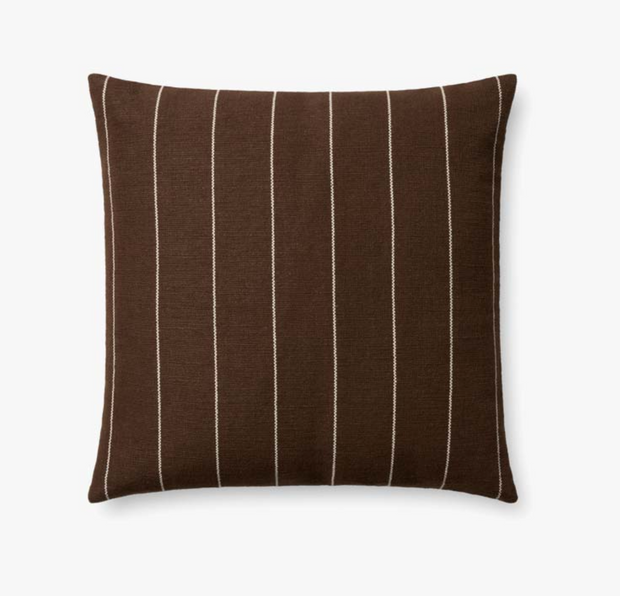 Keisha Natural Chocolate Pillow, 18x18