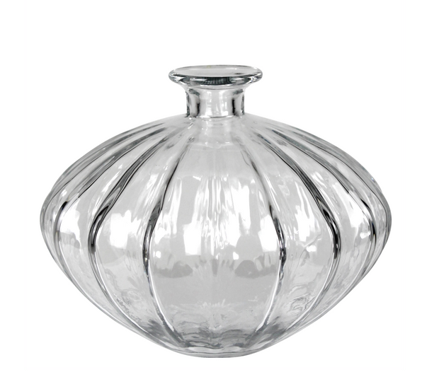 Scalloped Glass Vase - Wide