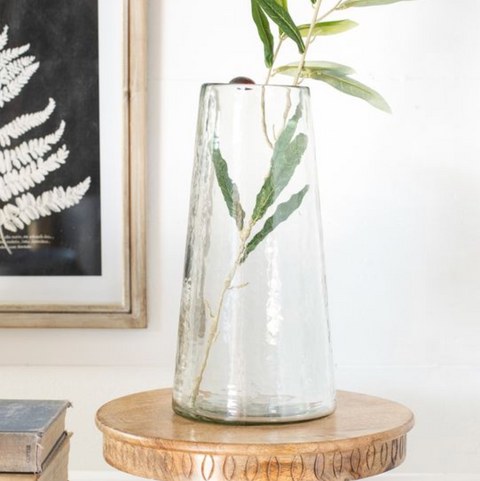 Hammered Glass Vase, 10.25"