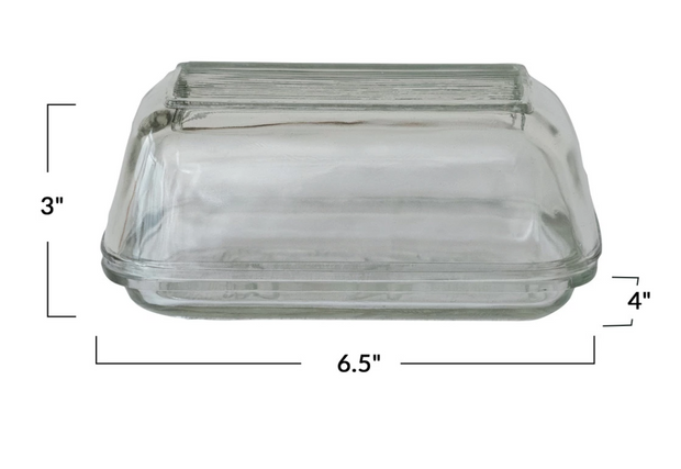 Pressed Glass Butter Dish w/ Cow