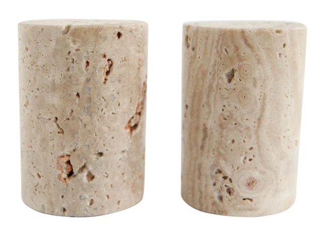 Travertine Salt + Pepper Set of 2