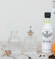 Pressed Glass Bitters Bottle w/Spout, Round