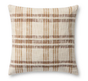 Tan Plaid Pillow, 22x22