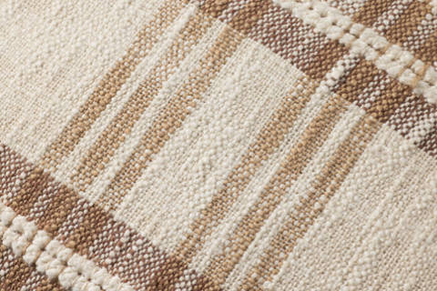 Tan Plaid Pillow, 22x22